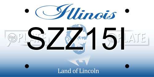 SZZ15I Illinois License Plate