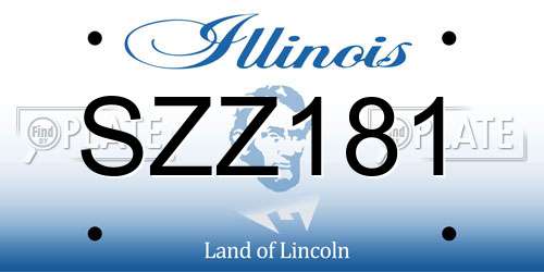 SZZ181 Illinois License Plate