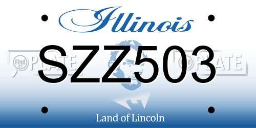 SZZ503 Illinois License Plate