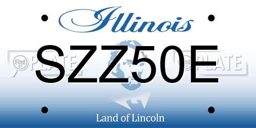 SZZ50E Illinois License Plate