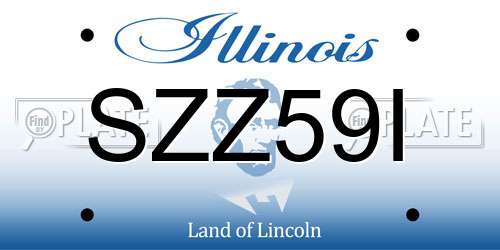 SZZ59I Illinois License Plate