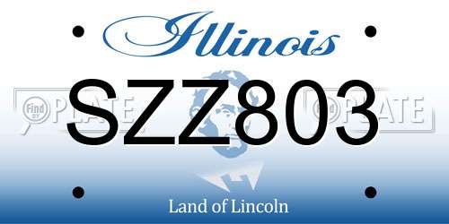 SZZ803 Illinois License Plate
