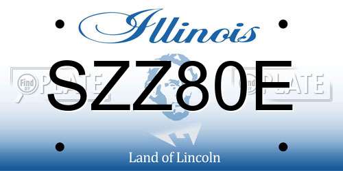 SZZ80E Illinois License Plate