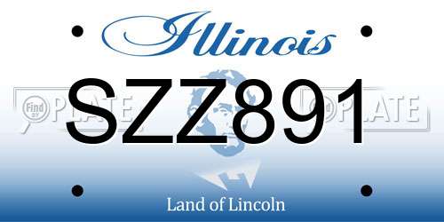 SZZ891 Illinois License Plate