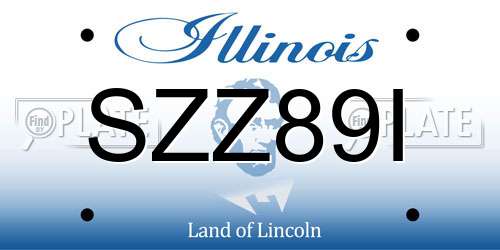 SZZ89I Illinois License Plate