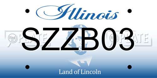 SZZB03 Illinois License Plate