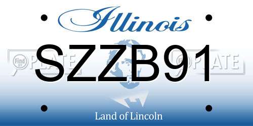 SZZB91 Illinois License Plate