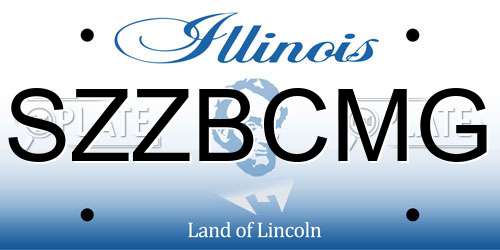 SZZBCMG Illinois License Plate