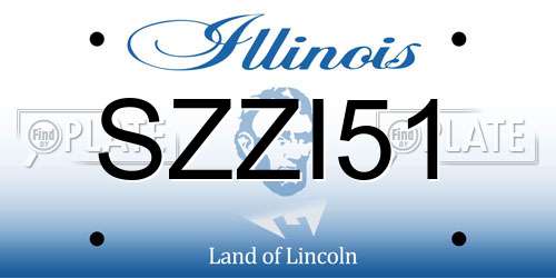 SZZI51 Illinois License Plate