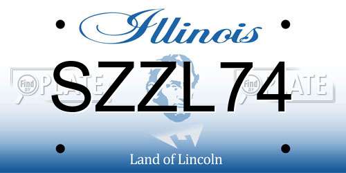 SZZL74 Illinois License Plate