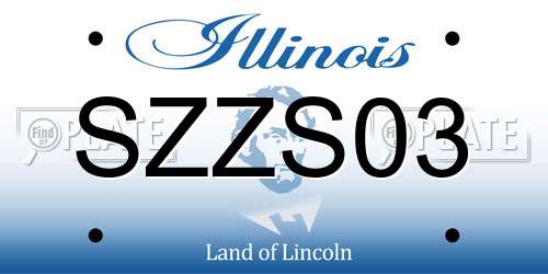 SZZS03 Illinois License Plate