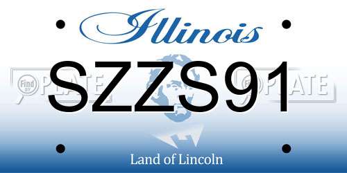SZZS91 Illinois License Plate