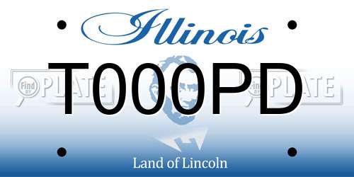 T000PD Illinois License Plate