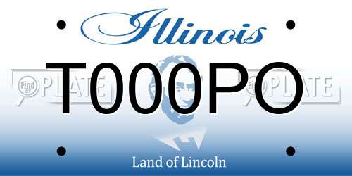 T000PO Illinois License Plate