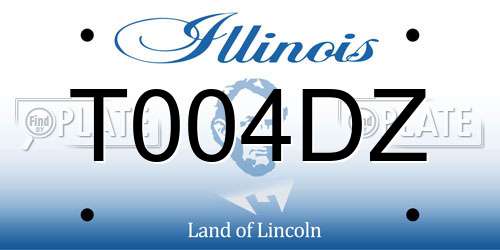 T004DZ Illinois License Plate