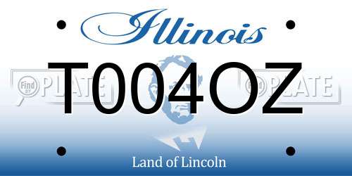 T004OZ Illinois License Plate