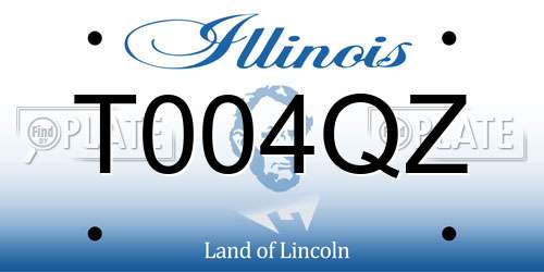 T004QZ Illinois License Plate