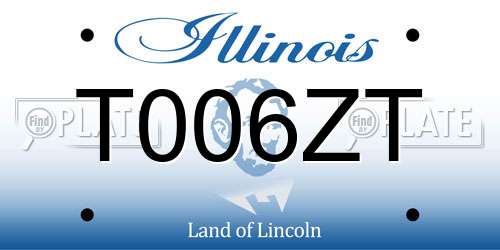 T006ZT Illinois License Plate