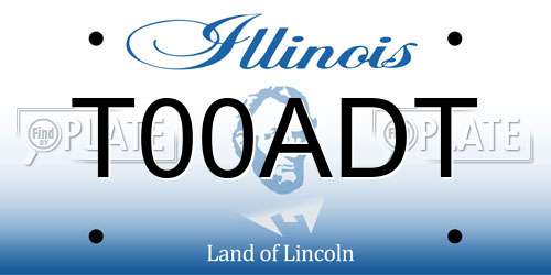 T00ADT Illinois License Plate