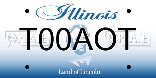 T00AOT Illinois License Plate