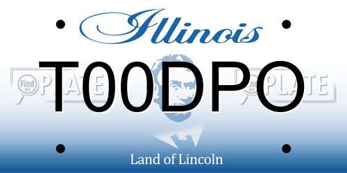 T00DPO Illinois License Plate