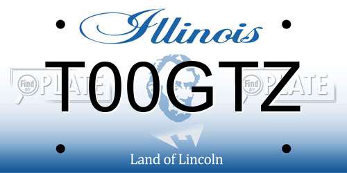 T00GTZ Illinois License Plate