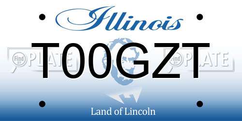 T00GZT Illinois License Plate