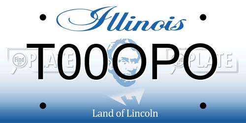 T00OPO Illinois License Plate