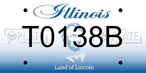 T0138B Illinois License Plate