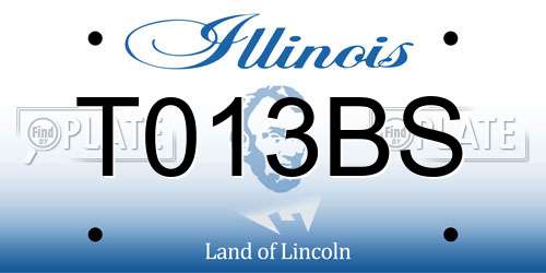 T013BS Illinois License Plate