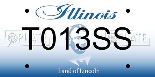 T013SS Illinois License Plate