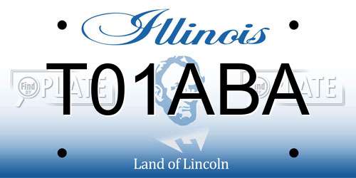 T01ABA Illinois License Plate