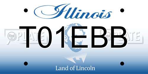 T01EBB Illinois License Plate
