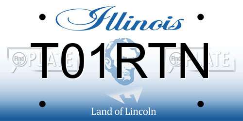 T01RTN Illinois License Plate
