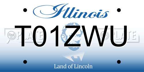 T01ZWU Illinois License Plate