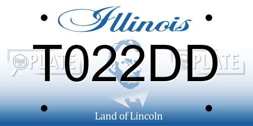 T022DD Illinois License Plate