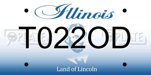 T022OD Illinois License Plate