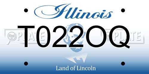 T022OQ Illinois License Plate