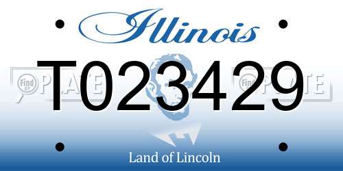 T023429 Illinois License Plate