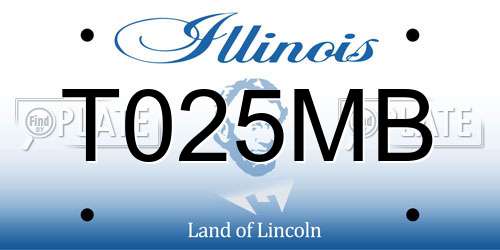 T025MB Illinois License Plate