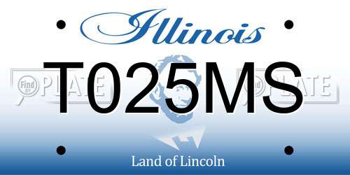 T025MS Illinois License Plate