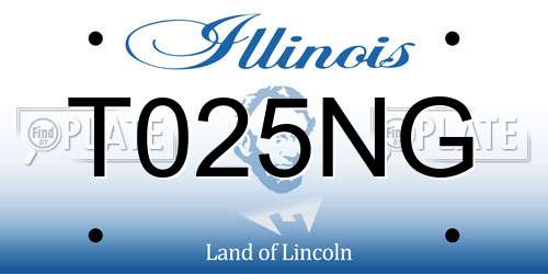 T025NG Illinois License Plate