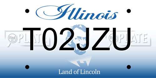 T02JZU Illinois License Plate