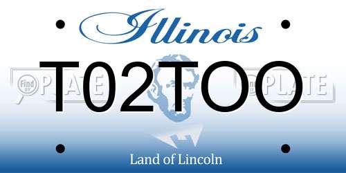 T02TOO Illinois License Plate