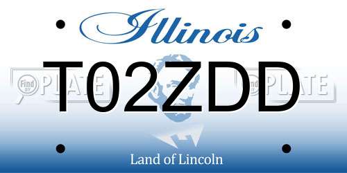 T02ZDD Illinois License Plate