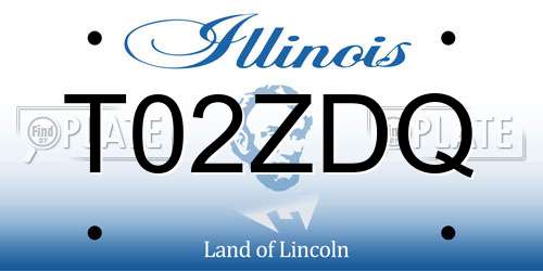 T02ZDQ Illinois License Plate