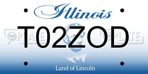 T02ZOD Illinois License Plate