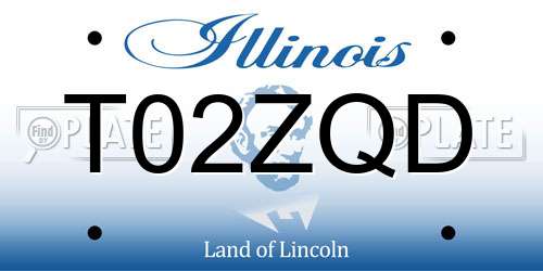 T02ZQD Illinois License Plate