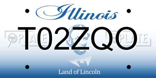 T02ZQO Illinois License Plate