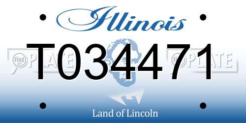 T034471 Illinois License Plate